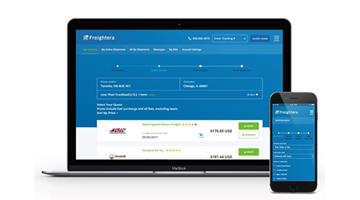 Freightera website redesign screenshot, desktop and mobile