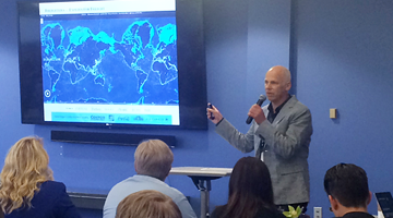 Eric Beckwitt speaking at Plug n Play, Silicon Valley