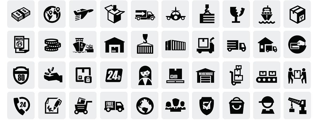 logistic and shipping icons