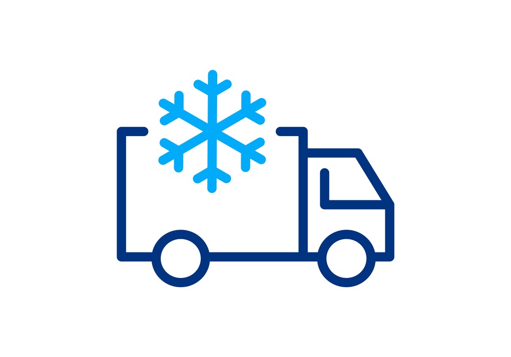 A vector illustration depicting a temperature controlled truck