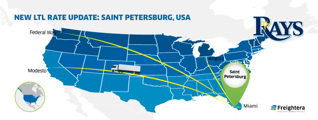 USA map with cities - Saint Petersburg