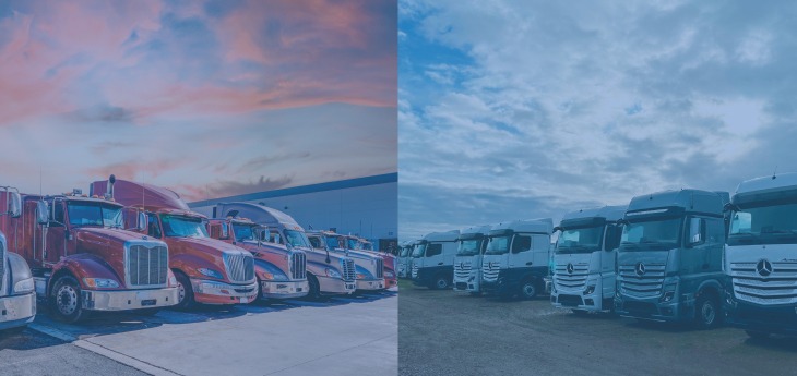 A side by side comparison of USA and European tractor trailers