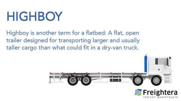 An illustration of a highboy freight truck trailer