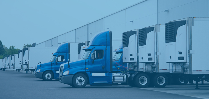 Freight truck parked at a dock