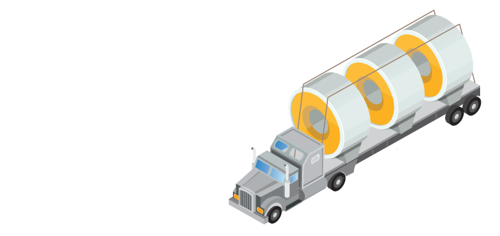 Illustration of a truck shipping oversized cargo